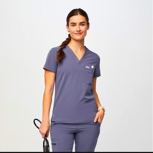Space Navy Figs Catarina One-Pocket Scrub Top